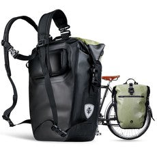 Sac à dos de voyage 27 L imperméable noir avec vert