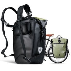 Pannier Backpack 27 L Waterproof Black With Green